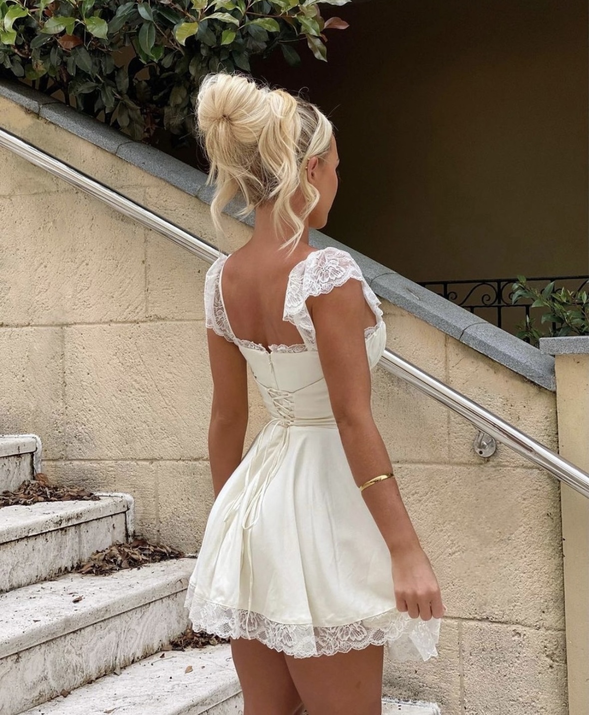 House Of CB Kaia Mini Dress Ivory Hire · One Wardrobe