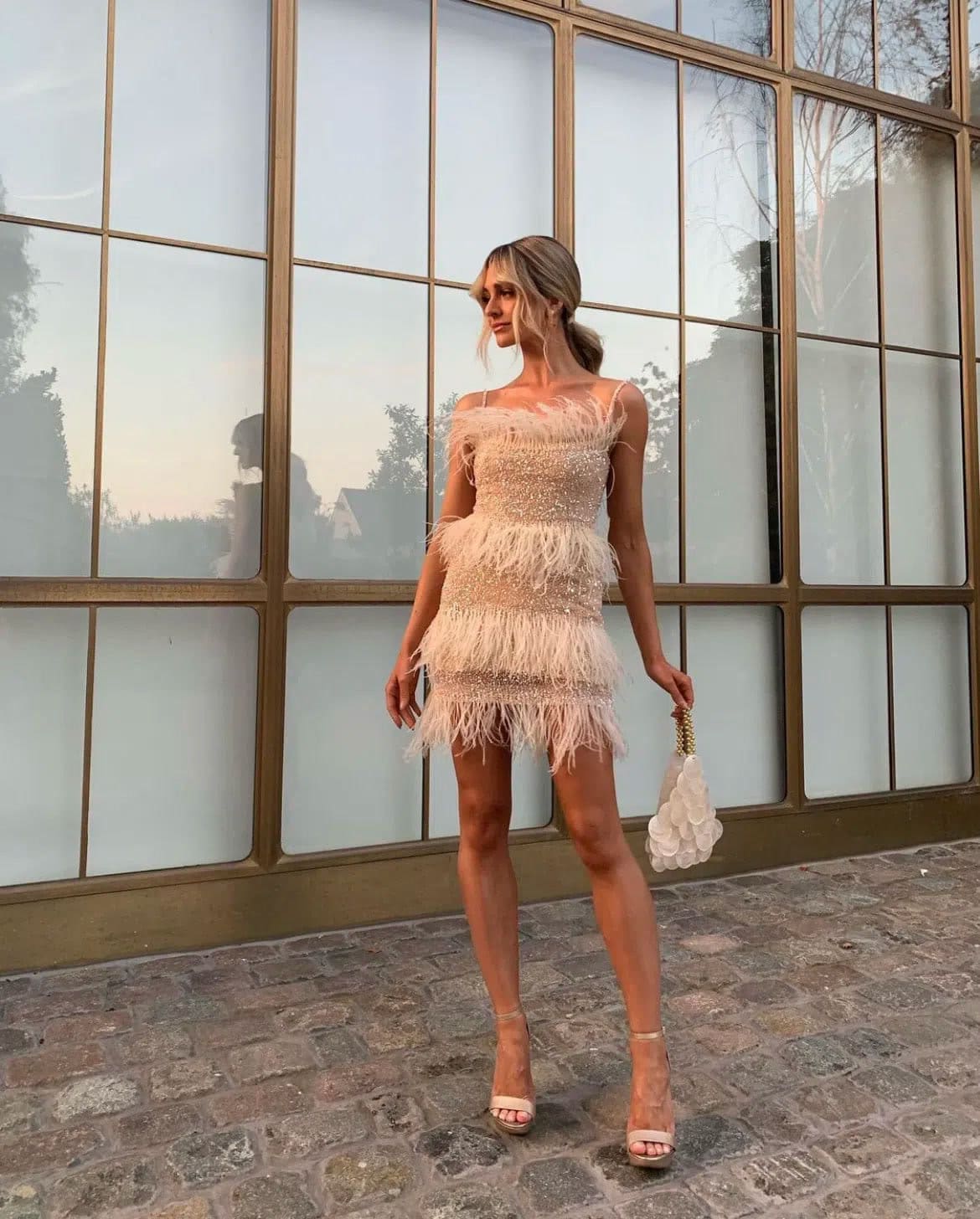 Rachel Gilbert Frenchy Mini Dress Nude Hire · One Wardrobe